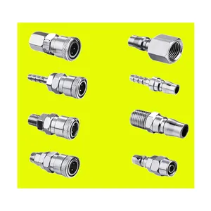 1/8 "1/4" 1/2 "철 스테인리스 압축 공기를 넣은 신속 이탈 연결 1/4 압축 공기를 넣은 여성/남성 빠른 연결기