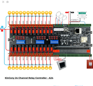 Kincony-Termopar <span class=keywords><strong>ESP32</strong></span>, Módulo de Relé de 24 Canales, Asistente PARA EL Hogar, Controlador de Automatización del Hogar, WiFi, 24 Canales, Tienda Oficial, A24 - Product Image 1