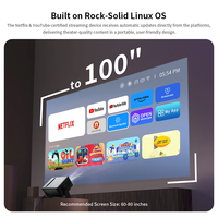 Mini projecteur portable Linux 4K 1080P Full HD Netflix 3D à courte focale avec haut-parleur HIFI Wi-Fi pour chambre, football, Smart TV CE ROHS A32D