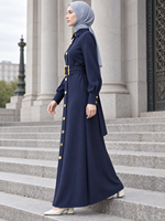 EVE019 Robe rétro taille haute, vêtements musulmans islamiques tendance, hijabs, style décontracté, quotidien