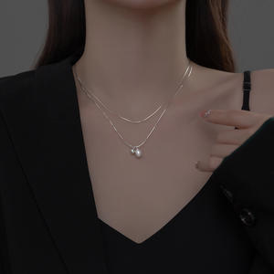 Collier en argent pur S925 avec diamants complets, papillon, perle synthétique, style Ins, petit accessoire frais pour femmes, produit Y00028 - Product Image 4