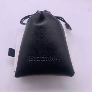 Best Selling Custom Velvet PU Leather <b>Drawstring</b> Headphone <b>Pouch</b> Screen Printed Design Cheap Custom Dust Bag for Jewelry Gift - Product Image 2