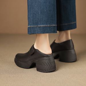 Botas de cuña de invierno para mujer, de cuero vacuno con patrón sólido, impermeables, hasta la rodilla, con cremallera, por encima de la rodilla, punta puntiaguda, tacón de cuña, nuevas - Product Image 6