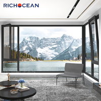 Ventanas Abatibles de Aluminio con Triple y Doble Acristalamiento, Resistentes a Huracanes, Personalizadas de Fábrica RICHOCEAN