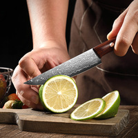 Couteau à éplucher les fruits ambidextre en acier Damas fait main, lame vierge, éplucheur de viande forgé, affûté, revêtement antiadhésif, manche en bois