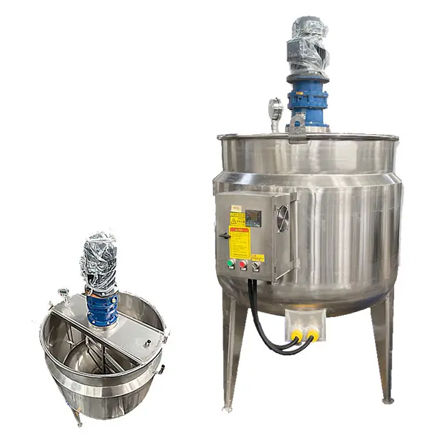 Reaksiyon su ısıtıcısı ile yüksek hızlı paslanmaz çelik karıştırma tankları sıvı sabun şampuan yapma makinesi