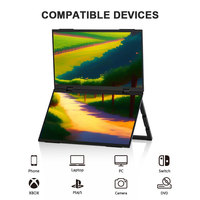 Moniteur de voyage 15.6 pouces 1080P FHD béquille intégrée double moniteur USB HD moniteur externe de jeu pour ordinateur portable