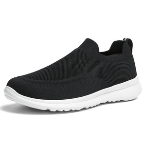 Wholesale Comfortable Breathable -on Casual Shoes for Men Soft Sole Casual Shoes Black Men's Walking Style Shoes - Product Image 2