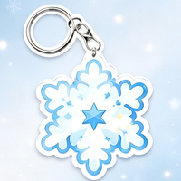 Porte-clés en acrylique flocon de neige mignon pour l'hiver, pendentif cristal de glace pour les fêtes sur le thème du monde des merveilles d'hiver, cadeaux et souvenirs