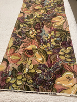 Tissu d'ameublement imprimé fruits tropicaux magnifiques, 22 x 52 pouces, couleurs riches, restant de tissu pour canapé, chaise, mobilier, décoration intérieure