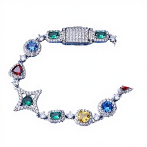 Bracelet à maillons géométriques en argent 925 plaqué or rose NUOYA, nouvelle arrivée, avec moissanite VVS, bijoux de luxe pour femmes - Product Image 4