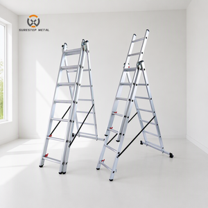 Échelle extensible moderne en aluminium SURESTEP à 2 sections, certifiée EN131, robuste, capacité de charge de 150 kg, pour extérieur et salle de bain - Product Image 2
