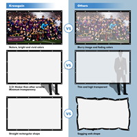 Écran de projection portable pliable de 120 pouces, blanc, certifié CE, tissu polyester, format 16:9, montage mural, home cinéma