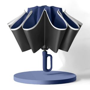 Parapluie de voyage pliable classique neuf à prix surprise, grande taille, poignée EVA, ouverture entièrement automatique, diamètre 130 cm, pour la pluie - Product Image 5