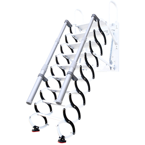 Modern White Carbon Steel Manual Retractable Folding Attic <strong>Stairs</strong> 300kg Load Capacity 10-12 Steps For Interior/Exterior - Product Image 6