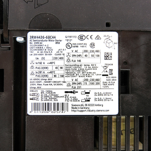 160kW 3RW4436-6BC44สตาร์ทเตอร์แบบนุ่ม250A 380-480V AC ของแท้ของใหม่ - Product Image 3