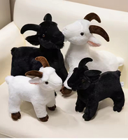 En gros, Peluche Chèvre de Montagne Réaliste Noir et Blanc, Ultra Douce et Confortable, Cadeau