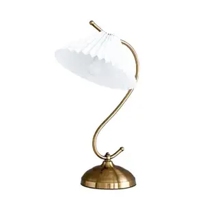 미국 복고풍 연꽃 테이블 램프 거실 침실 침대 옆 램프 중국식 복고풍 간단한 시계 및 테이블 램프