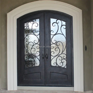 DEEZON Aluminum French Door Traditional Style Weatherproof Sound Insulation Exterior Glass French Entry Doors for Villa <b>Patio</b> - Product Image 3
