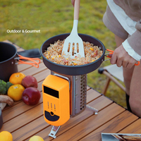 Cuisinière à gaz portable en acier inoxydable, rechargeable, pliable, petit barbecue pour la cuisine en plein air, le camping, Wildrex
