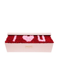 Boîte à fleurs rectangulaire rigide de luxe sur mesure, grande taille, avec gaufrage, laminage mat, revêtement UV, matériaux recyclés, rose, noir, or