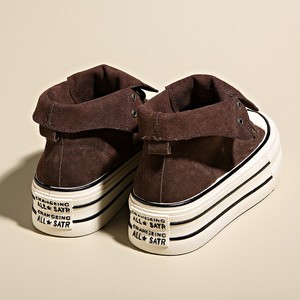 Maßgefertigte High-Top Dicksohlige Canvas Schnürschuhe Damen Casual Sportliche Lauf- und Wanderschuhe mit Erhöhtem Design für Winter/Frühling - Product Image 3