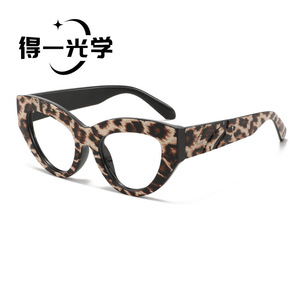 Gafas con Filtro de Luz Azul con Estampado de Leopardo y Ojo de Gato para Mujer, Montura Ancha, Lentes de PC, Anti Radiación - Product Image 3