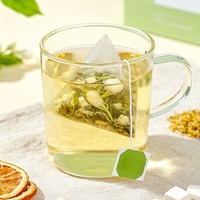 Thé au Jasmin, Peau de Mandarine et Poria, Infusion Froide, Mélange de Thés aux Fleurs, Petits Sachets Individuels