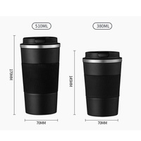 Gobelet moderne étui en silicone réutilisable avec conception anti-déversement Logo personnalisé voyage tasse à café en acier inoxydable pour boissons chaudes