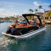 Bateau Ponton Sportif de Luxe S22A Direct Usine, Bateau Marin Électrique avec Console Arche et Écran, Idéal pour les Complexes Hôteliers