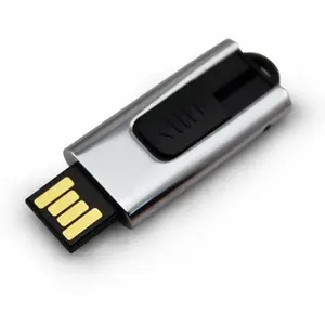 푸시 앤 풀 미니 메탈 USB 키 OEM 16GB 슬라이드 스위치 메탈 USB Pendrive