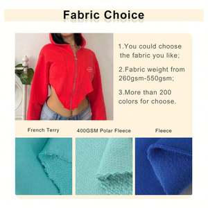 High Quality Custom Logo Street Wear Unisex Sweatshirts Wholesale Silk Screen Printing <b>Red</b> Zip up Asymmetrical <b>Hoodie</b> <b>Women</b> Top - Product Image 2