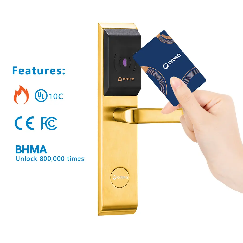 Orbita E3142 Sistema De Cerradura Usa Sensor Fias Interfaz Rfid Hotel Tarjeta Electrónica Llave Sistema De Cerradura De Puerta Con Tarjeta Para Hotel