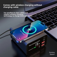 Chargeur sans fil intelligent à affichage numérique haute puissance 110 W, chargeur USB multi-ports pour téléphones, ordinateurs portables, appareils photo, multifonctionnel PD