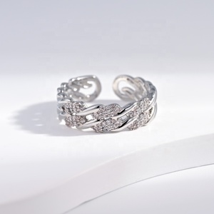 Bague personnalisée en argent sterling 925 plaqué or 14 carats, motif nœud, pour couple, style hip-hop, avec pierres précieuses, pour femme et fille - Product Image 5