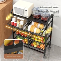Étagère à légumes multi-niveaux pour espaces étroits, panier à fruits en acier au carbone, unité de rangement de cuisine mobile pour fruits et légumes