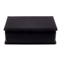 Boîte-cadeau rectangulaire en cuir PU noir de qualité supérieure, boîte d'invitation en velours