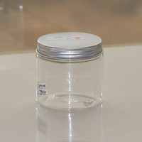 Pot à bonbons en plastique PET transparent avec couvercle en aluminium, capacité de 200 ml, récipient vide, crème glacée, impression de logo personnalisable, bouchon à vis