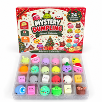 Calendrier de l'Avent Squishy en forme de Dumpling avec Logo Personnalisé, Boîte Mystère 24 Jours, Jouet Anti-stress, Boîte Cadeau OEM pour Événements Promotionnels