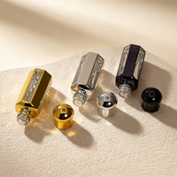 Flacon d'Attar en Verre Octogonal 3ml 6ml 12ml Or Argent Noir Vide pour Parfum, Logo Personnalisé, Vente en Gros Fabricant