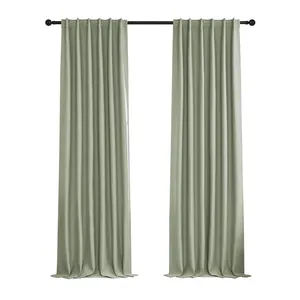 Green Blackout Curtains for Living Room Thermal Insulated Luxury Home Decor Drapes Room Darkening Window Curtains