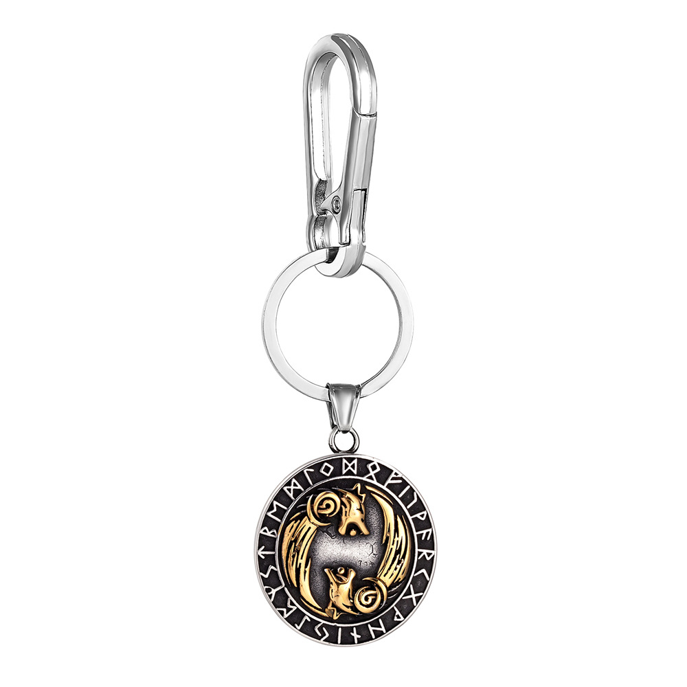 Pendentif bicolore avec fermoir bec d'aigle