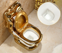 WC de luxe doré de qualité supérieure, production d'usine, à poser au sol, sanitaire, WC en deux pièces pour salle de bain