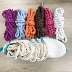 Stock remplaçable Couleurs personnalisées Rond Épais Torsadé Coton Dunk Chaussures Lacets - Product Image 2