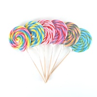 Bonbons sucettes artisanales géantes en spirale aux fruits arc-en-ciel, emballage individuel, 8,8 oz, fabrication OEM/ODM directe usine