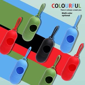 Distributeur de sacs à déjections canines multicolore réutilisable en ABS avec crochet en silicone lavable, support portable pour sacs à déjections pour animaux de compagnie, design compact - Product Image 2