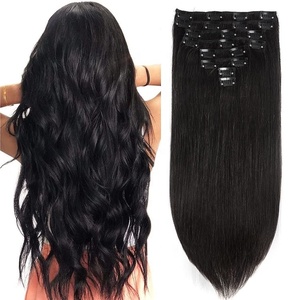 <span class=keywords><strong>Extensions</strong></span> de cheveux naturels brésiliens Remy noirs alignés sur les cuticules, 100 % cheveux humains, grade 10A 12A, sans perte, doux et soyeux - Product Image 1