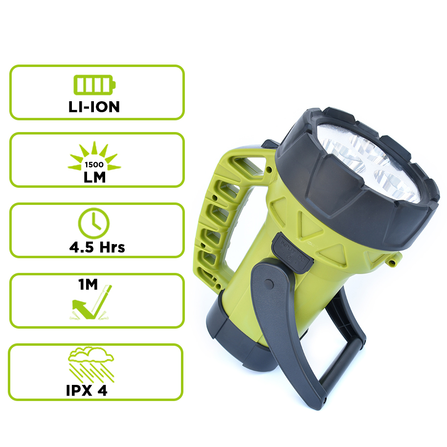 Ручные Точечные светильники 1500 люмен, суперъяркая боковая подсветка, перезаряжаемый светодиодный прожектор, мощный фонарик, поисковый светильник