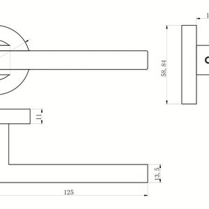 Poignée de levier de traction de porte intérieure de villa d'hôtel moderne d'acier inoxydable - Product Image 3