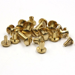 Fissaggio in metallo resistente, rivetto a vite Chicago in ottone massiccio, testa piatta, perno a scanalatura unidirezionale <span class=keywords><strong>per</strong></span> <span class=keywords><strong>cinture</strong></span>, borse e lavorazione del cuoio - Product Image 3